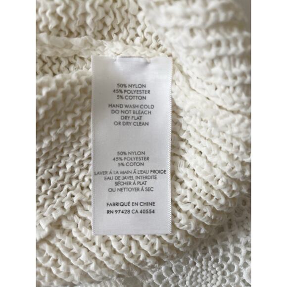 White Warren Sweater Women S White Lace Sleeves Boho Business Casual - Picture 6 of 9